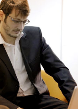 Man looking at computer